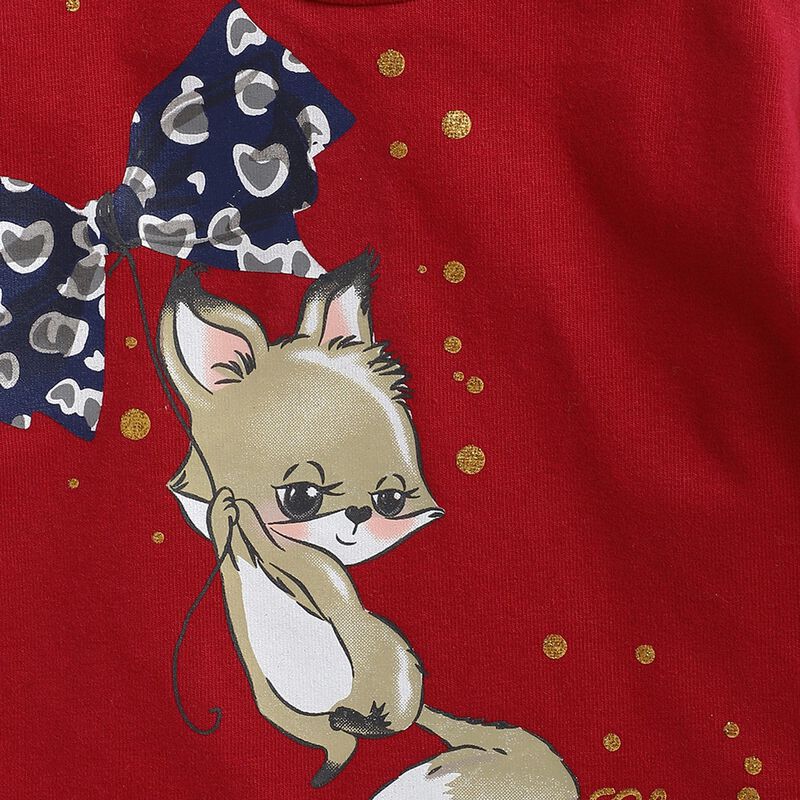 Knitted Red T-Shirt With Print image number 2